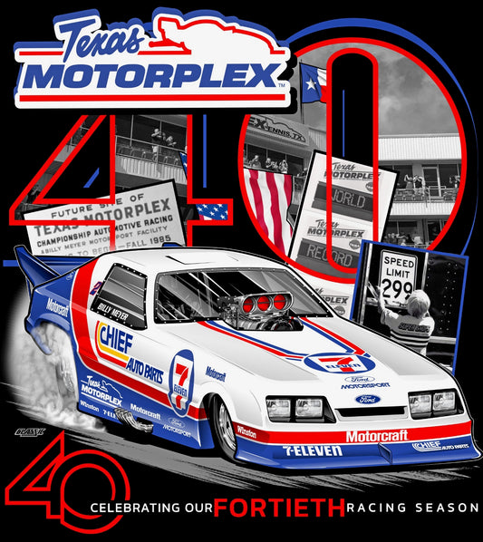 DOUBLE ANNIVERSARY: BILLY MEYER’S ICONIC ’85 MUSTANG MEETS 40 YEARS OF MOTORPLEX