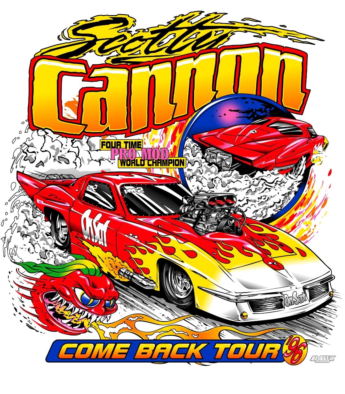 48 HOUR SALE - Scotty Cannon 1963 Corvette shirt in white