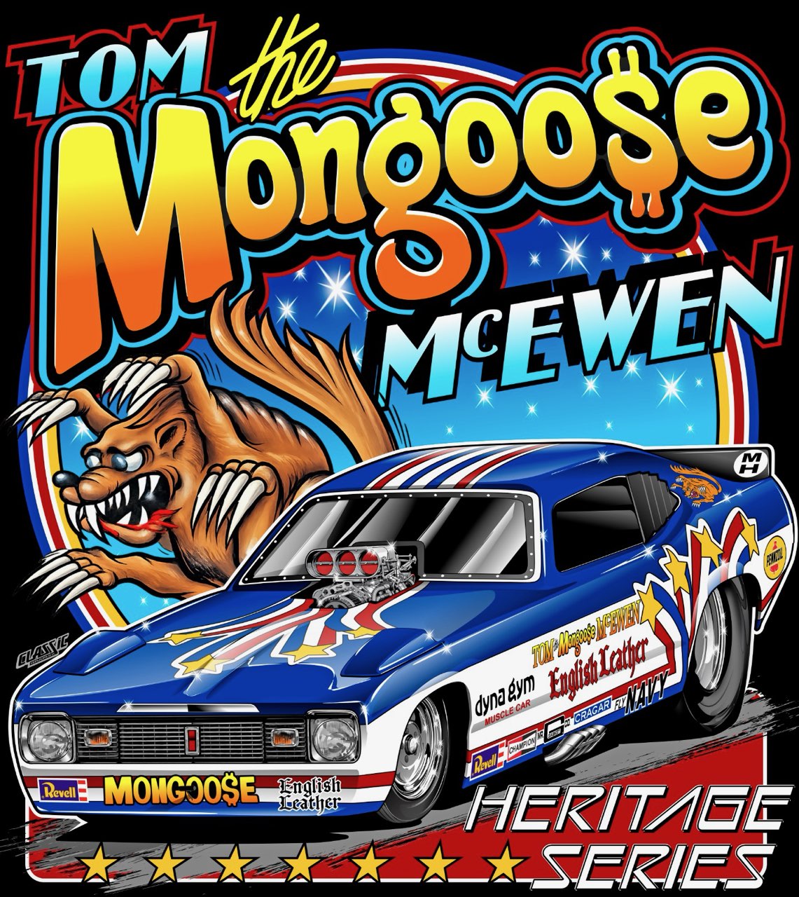 NEW FOR 2026 - TOM McEWEN 1976 PLYMOUTH DUSTER 50TH ANNIVERSARY HERITAGE T-SHIRT