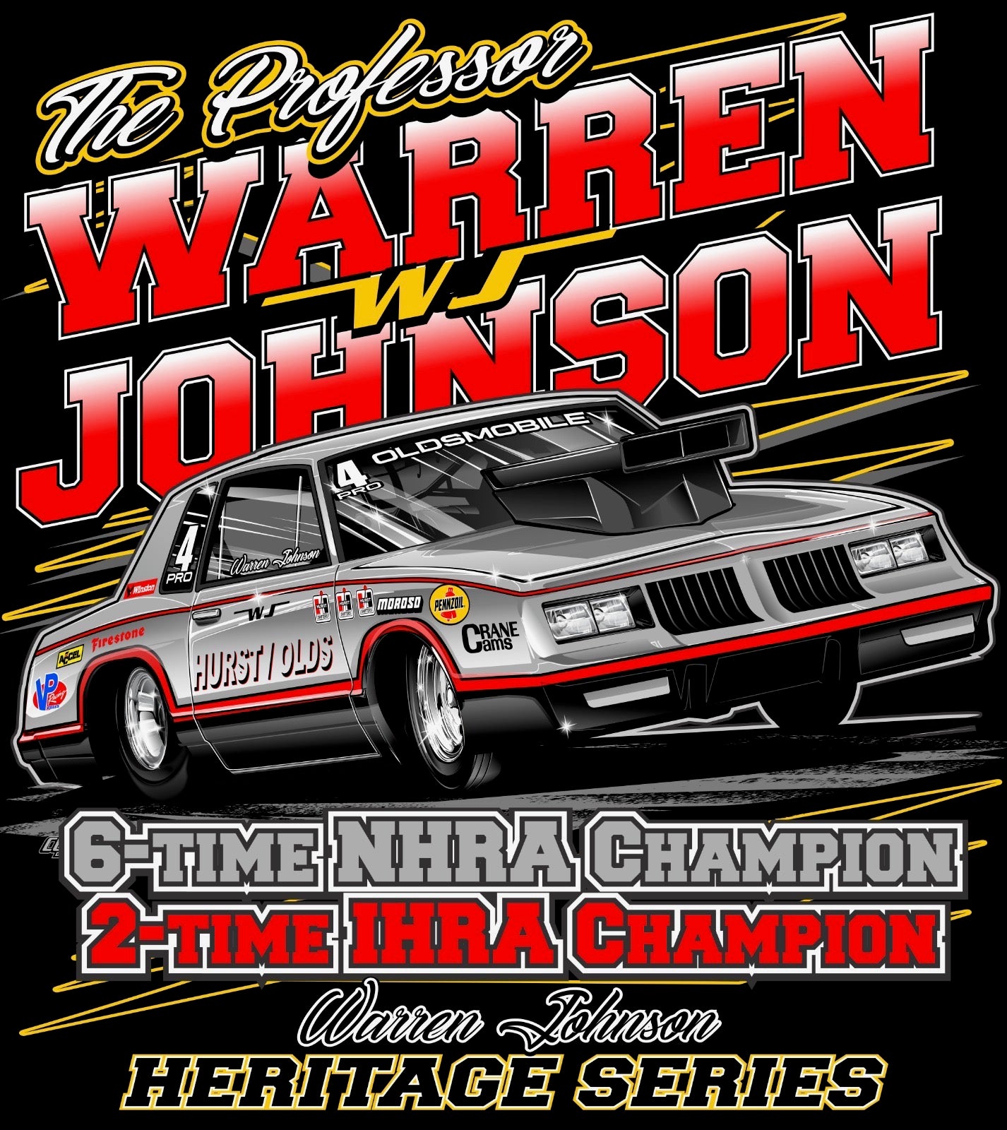 🏁 NEW FOR 2026 - WARREN JOHNSON 1984 SILVER HURST/OLDS SHIRT