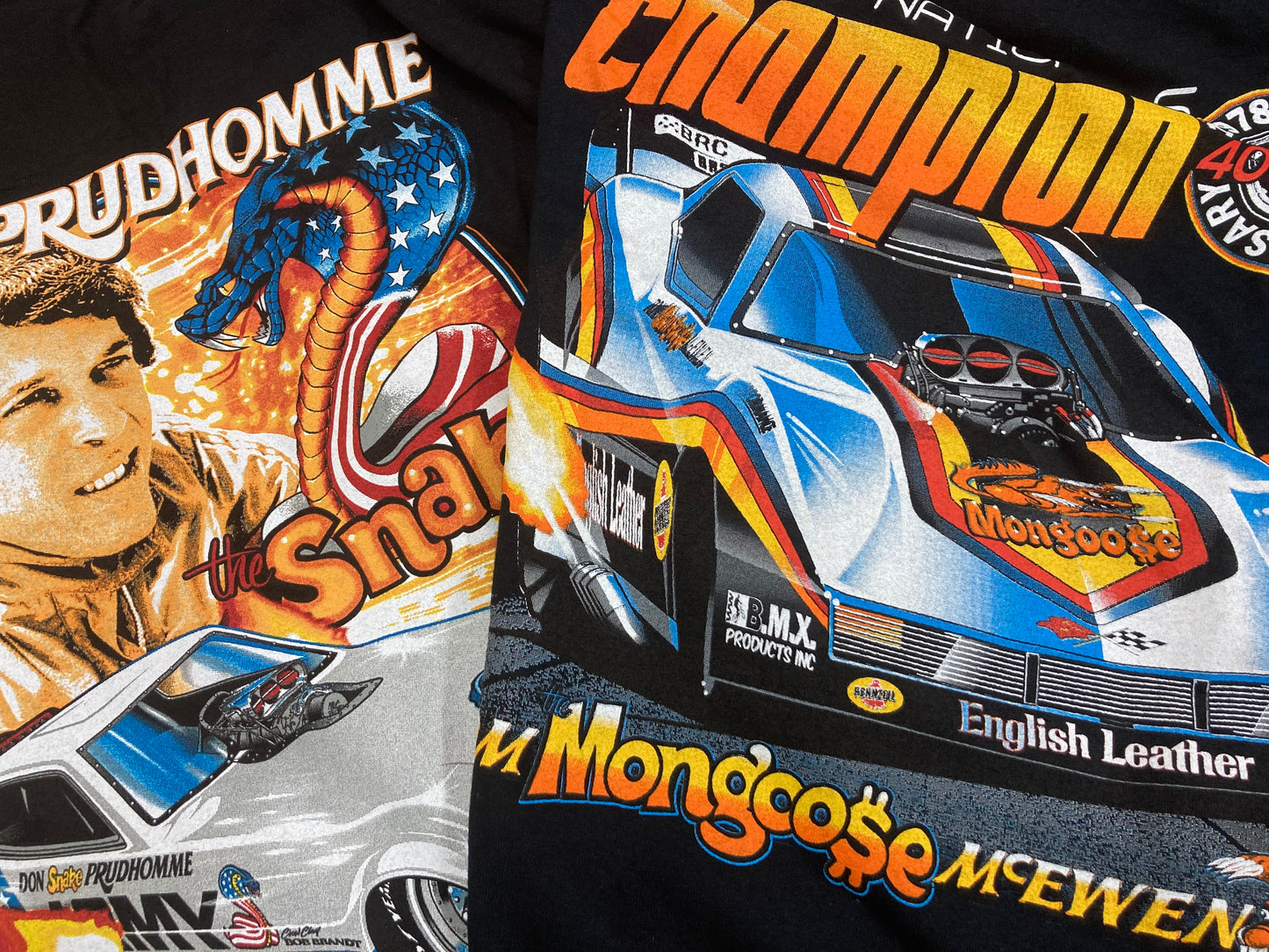 WEEKEND SALE! $25 - '78 INDY MONGOOSE vs. SNAKE Shirt Bundle at $25 | 1978 U.S. Nationals Funny Car Legends